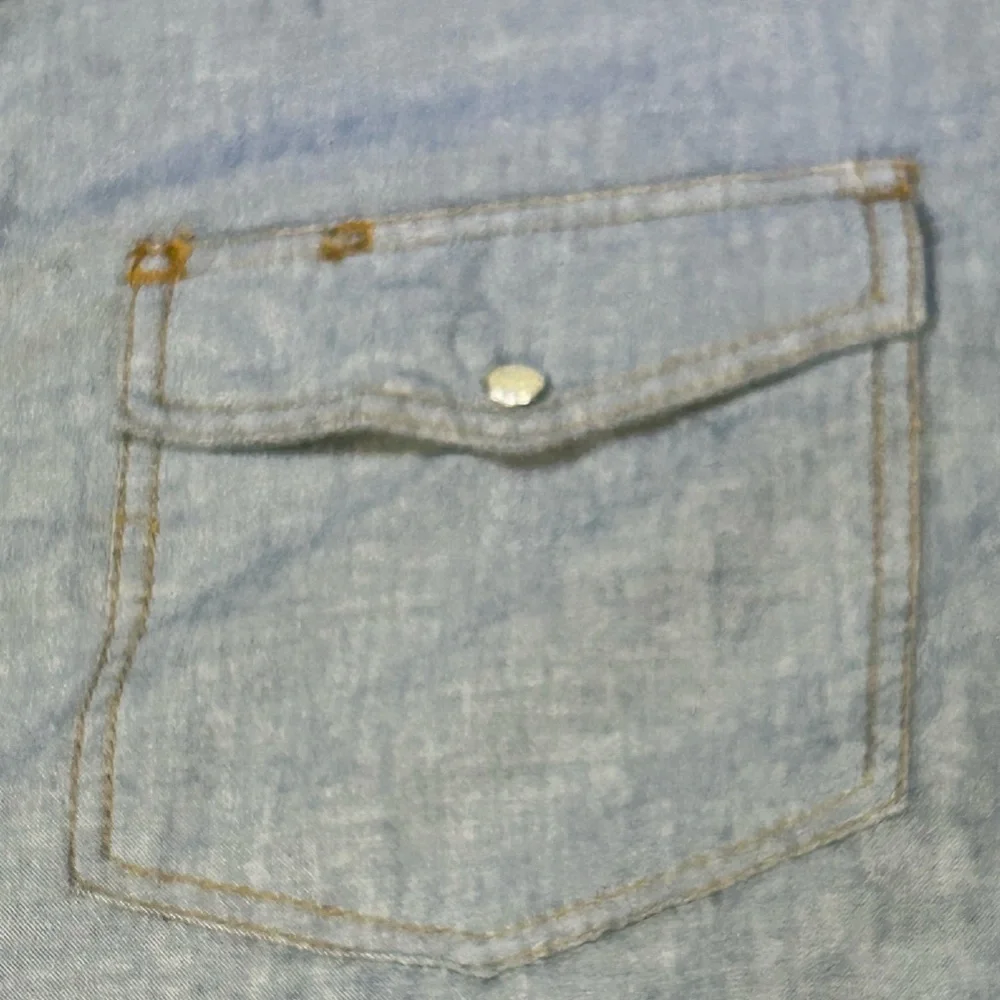 Key Western Wear Chambray Shirt, Pearl Snaps, Large - Picture 5 of 10